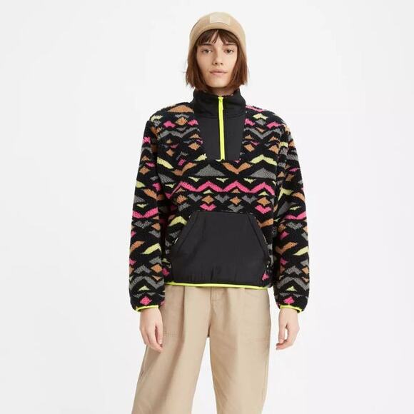 Levi's Arizona Sherpa Quarter Zip Sweatshirt - Multi-Color - Picture 4 of 11